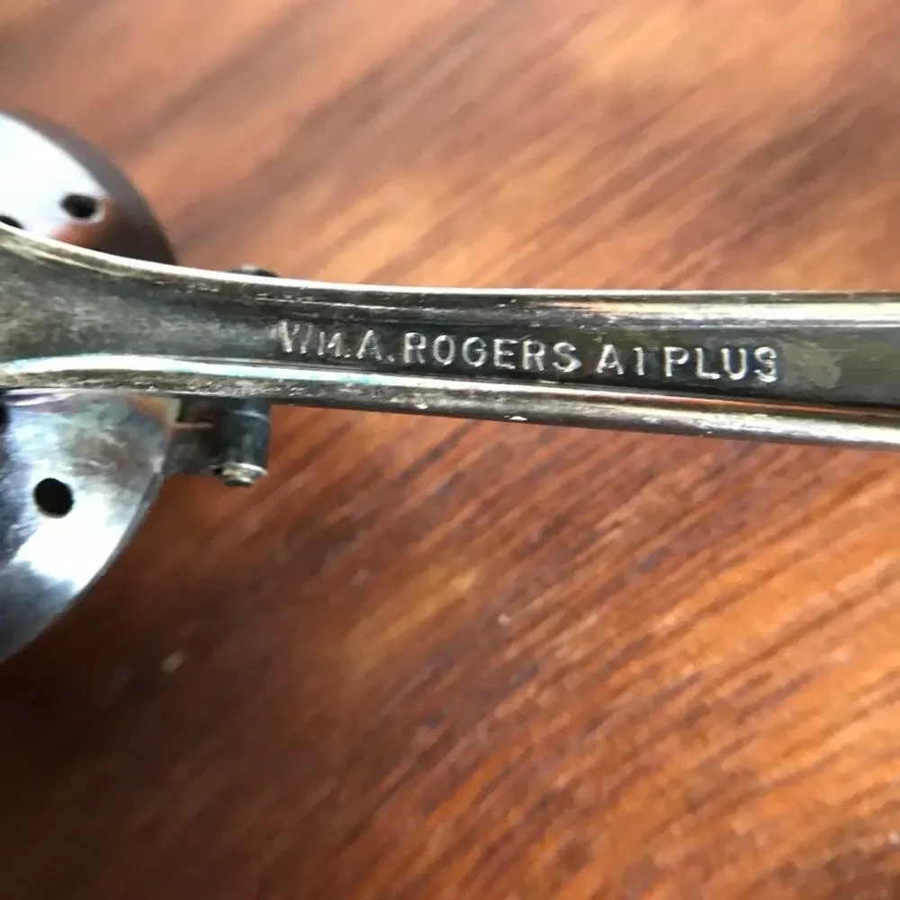 Oneida Wm. A. Rogers A1 Plus Vintage Tea Steeper Strainer Infuser Hinged Spoon
